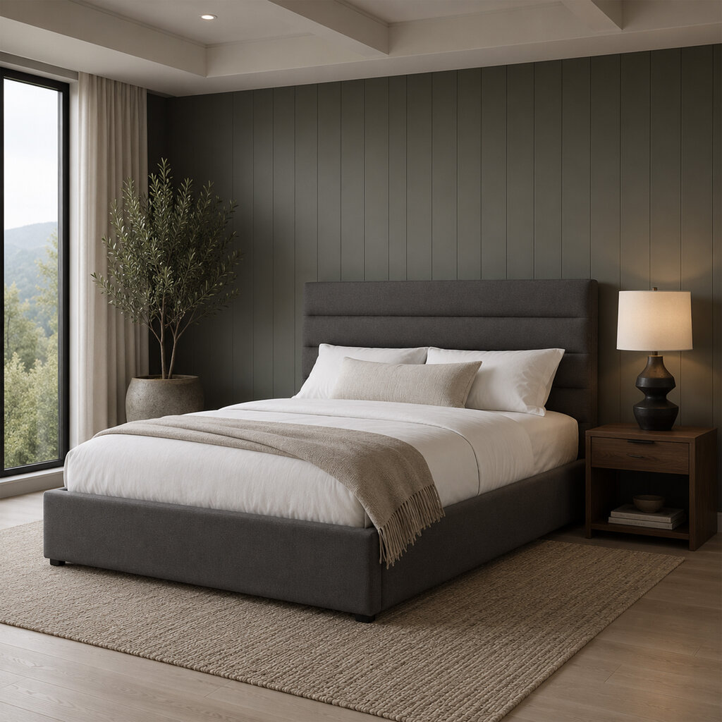 GEMINI BED DARK GREY Storage Optional