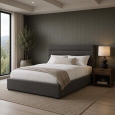 GEMINI BED DARK GREY Storage Optional