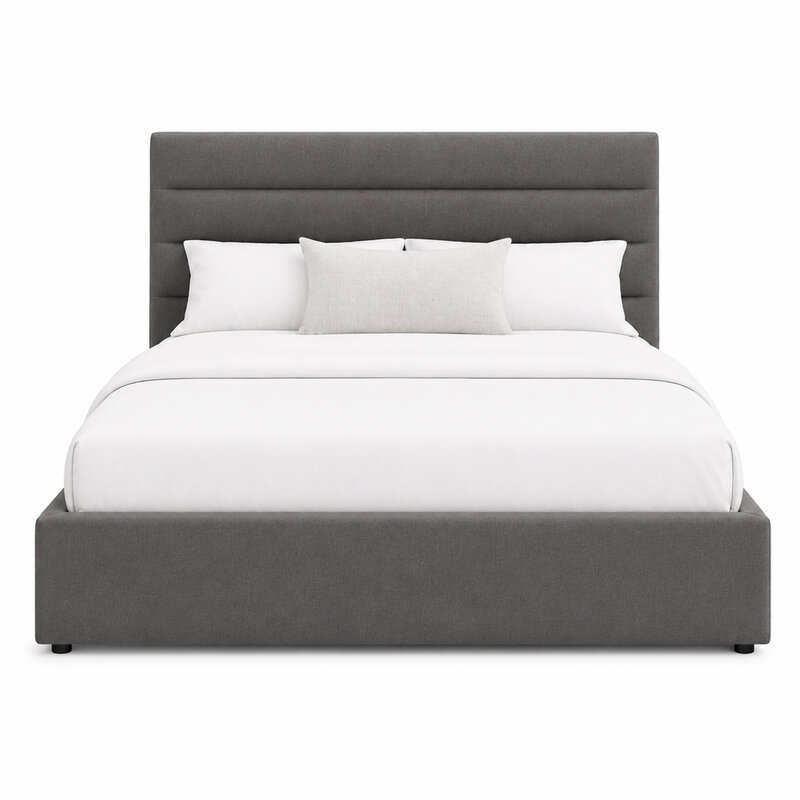 GEMINI BED DARK GREY Storage Optional