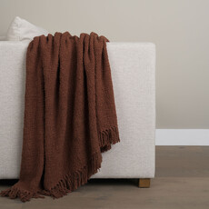 SOMER COTTON WOVEN THROW UMBER