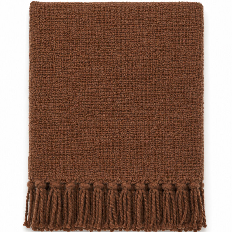 SOMER COTTON WOVEN THROW UMBER
