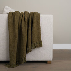 SOMER COTTON WOVEN THROW OLIVE