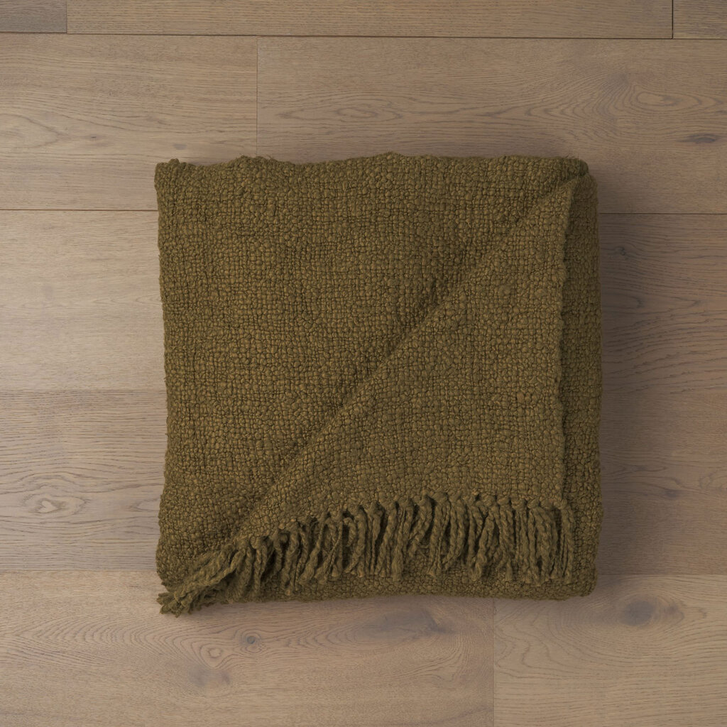 SOMER COTTON WOVEN THROW OLIVE