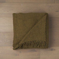 SOMER COTTON WOVEN THROW OLIVE