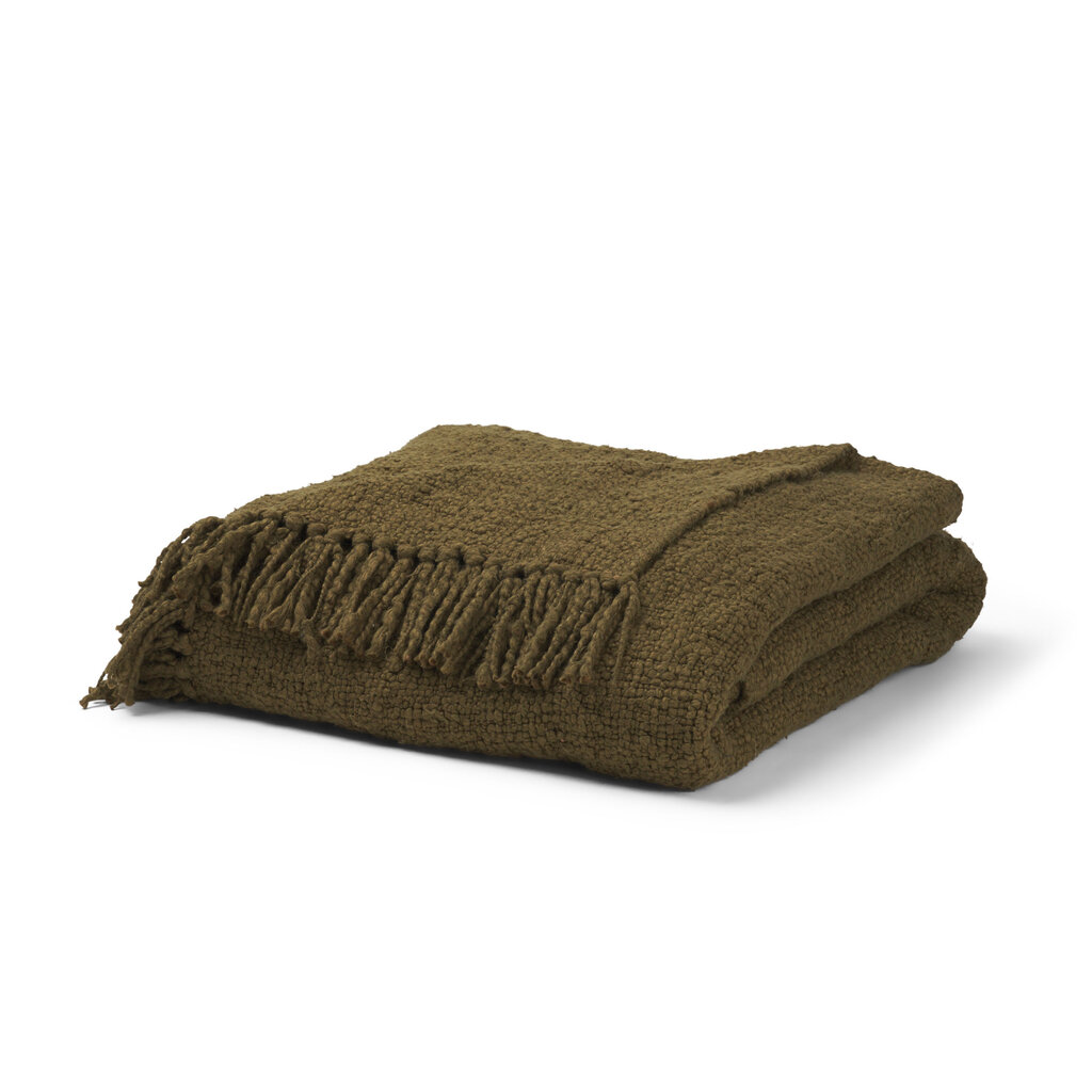SOMER COTTON WOVEN THROW OLIVE