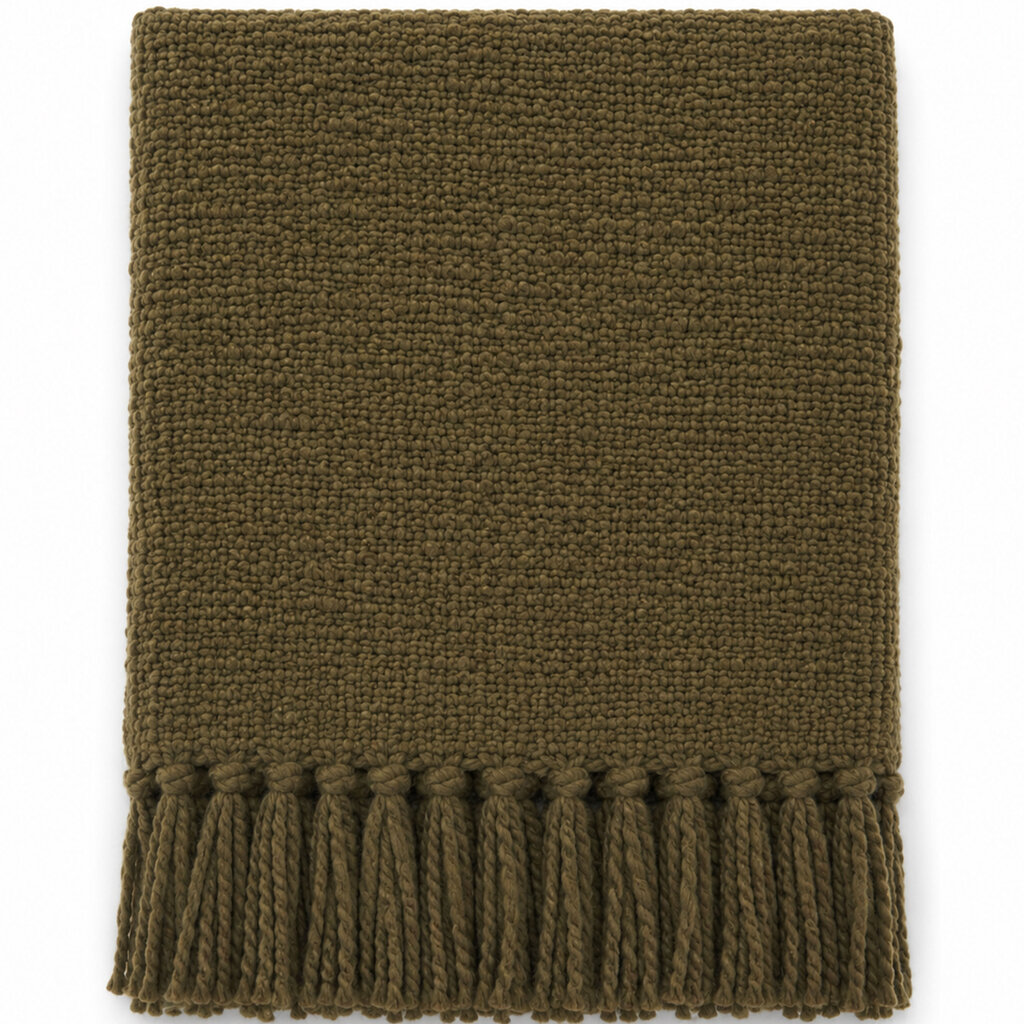 SOMER COTTON WOVEN THROW OLIVE