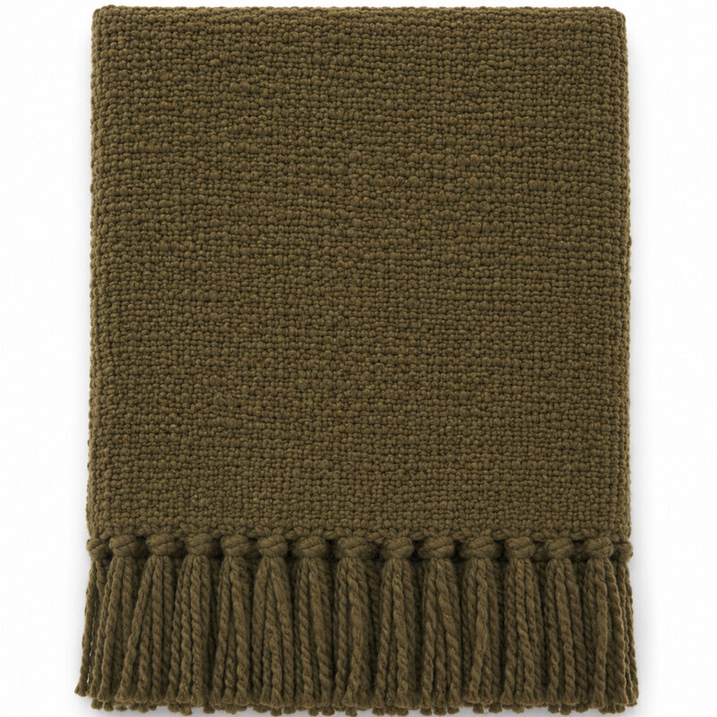 SOMER COTTON WOVEN THROW OLIVE