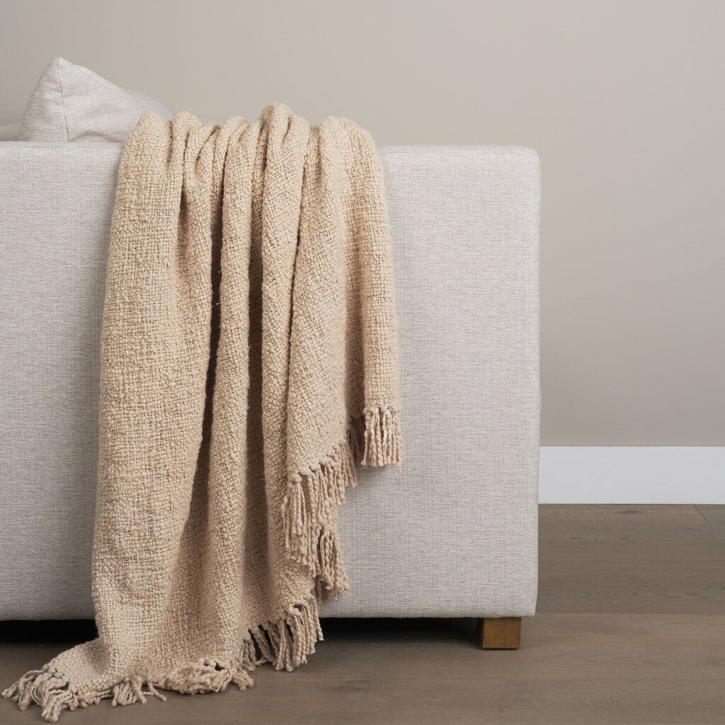 SOMER COTTON WOVEN THROW BEIGE
