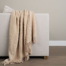 SOMER COTTON WOVEN THROW BEIGE