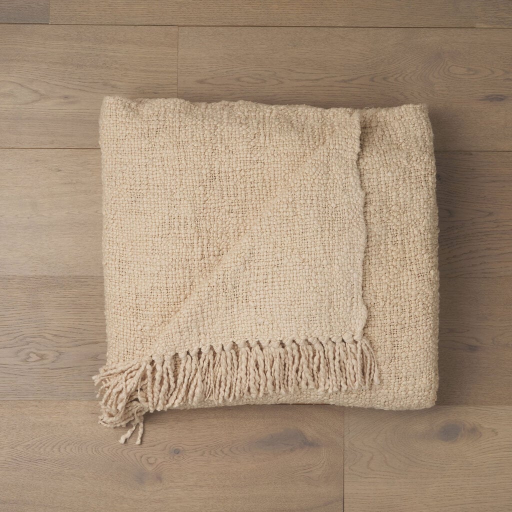 SOMER COTTON WOVEN THROW BEIGE