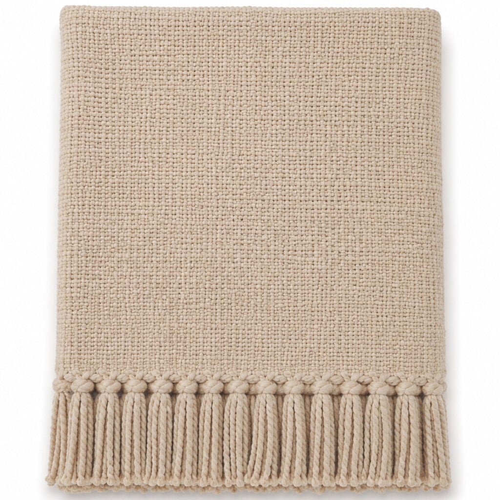 SOMER COTTON WOVEN THROW BEIGE