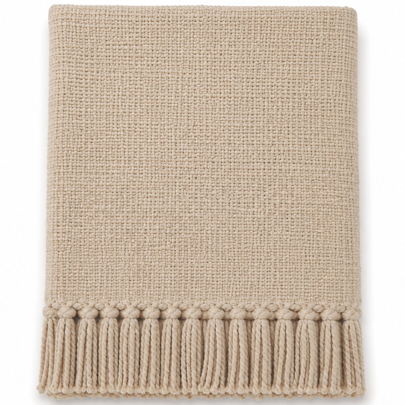 SOMER COTTON WOVEN THROW BEIGE