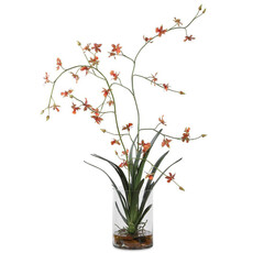 DANCING ORCHID FLOWERS IN GLASS