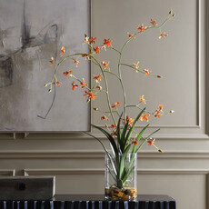 DANCING ORCHID FLOWERS IN GLASS