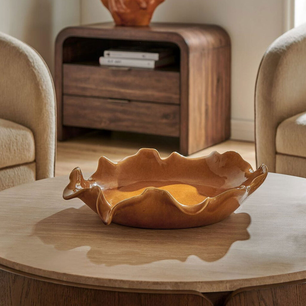 GOLDEN CREST RUFFLE DECORATIVE BOWL