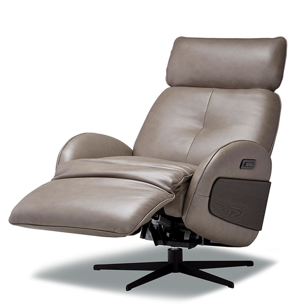HENRIK LEATHER POWER RECLINER FAWN