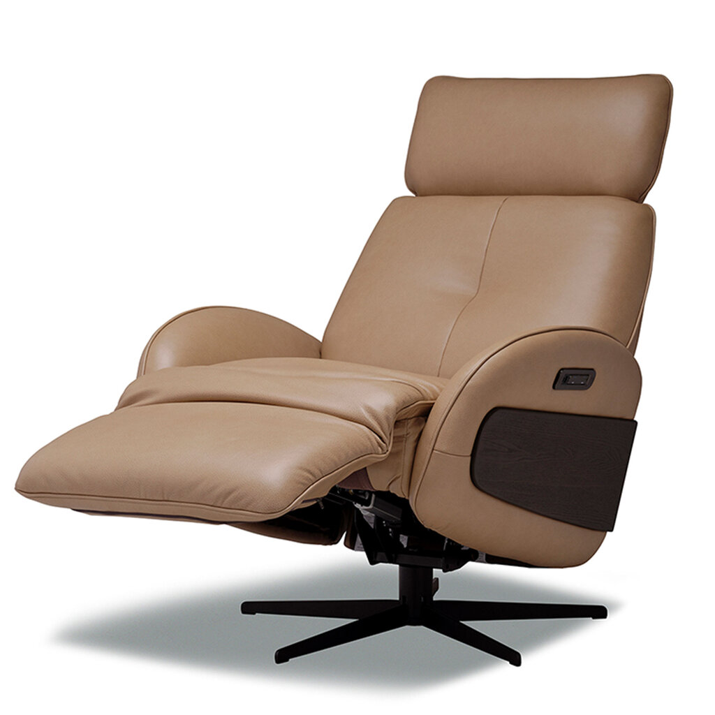 HENRIK LEATHER POWER RECLINER FAWN
