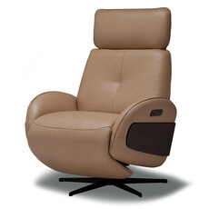 HENRIK LEATHER POWER RECLINER FAWN