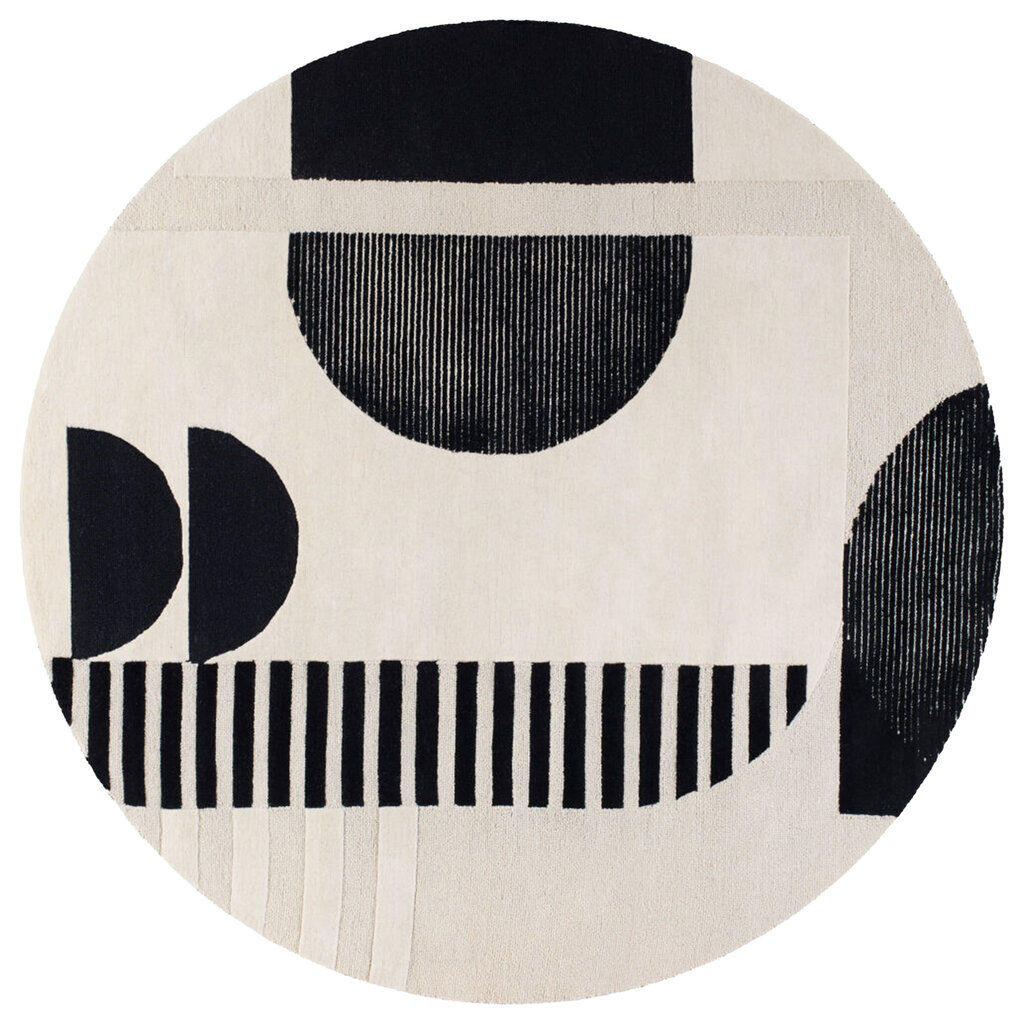 BRONXE ART DECO RUG BLACK & CREAM