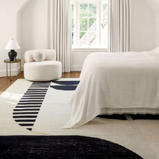 BRONXE ART DECO RUG BLACK & CREAM