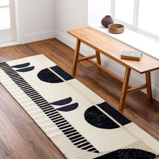 BRONXE ART DECO RUG BLACK & CREAM