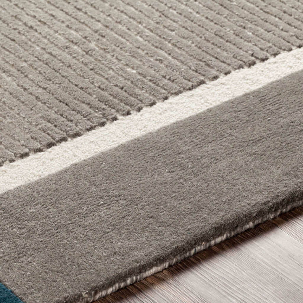 BRONXE ART DECO RUG CHARCOAL & TEAL