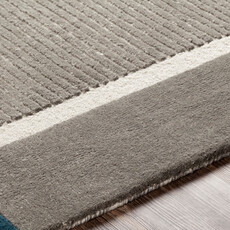 BRONXE ART DECO RUG CHARCOAL & TEAL