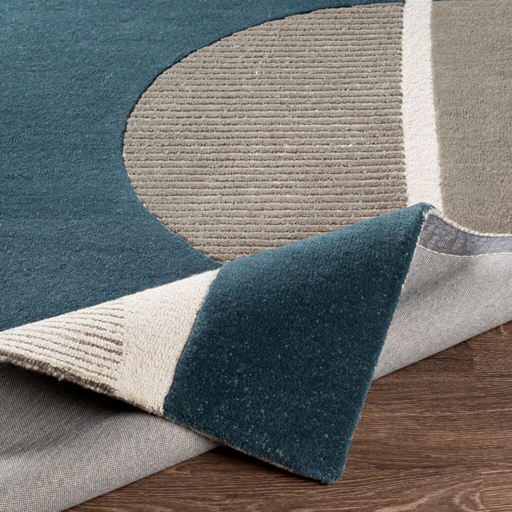 BRONXE ART DECO RUG CHARCOAL & TEAL