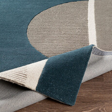 BRONXE ART DECO RUG CHARCOAL & TEAL