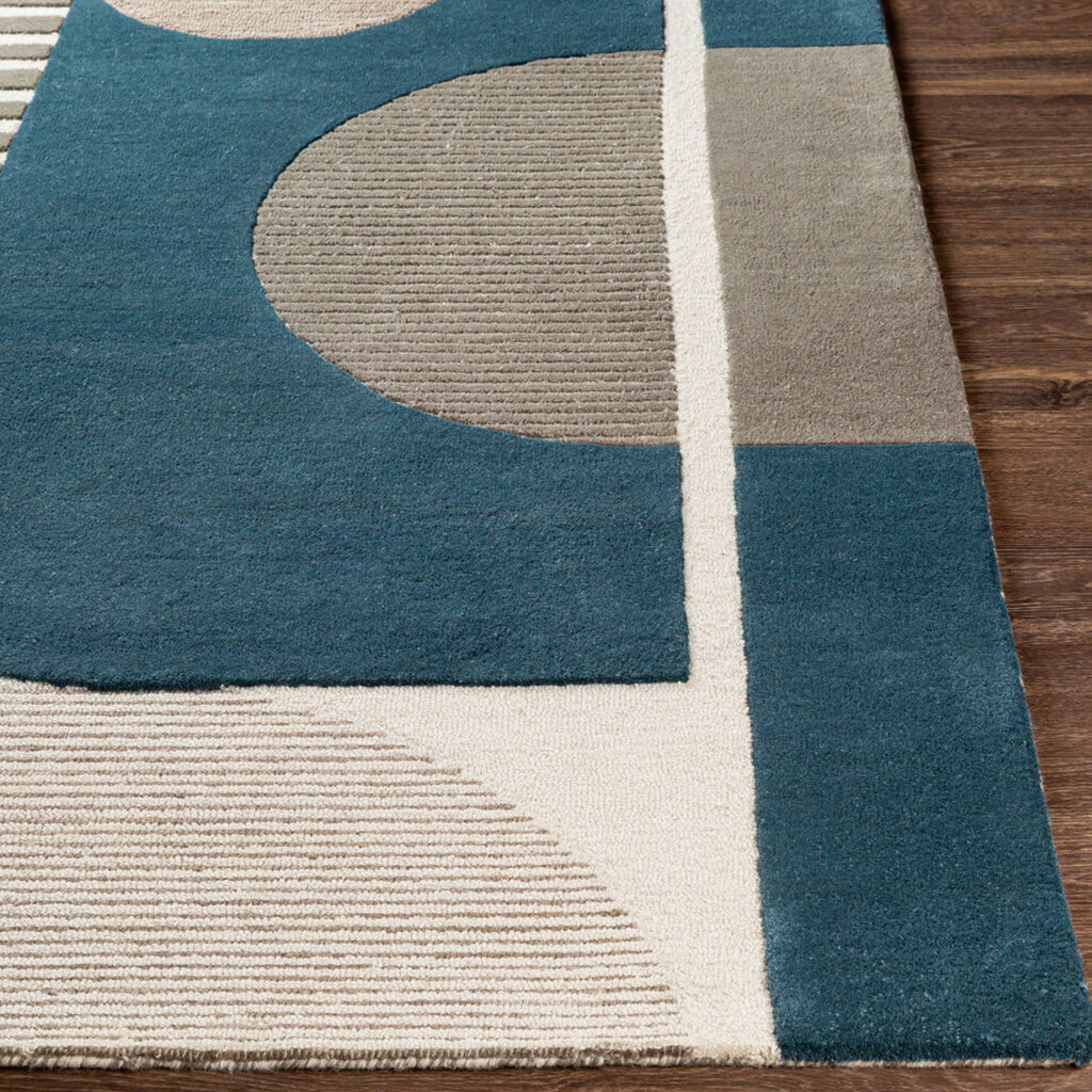 BRONXE ART DECO RUG CHARCOAL & TEAL