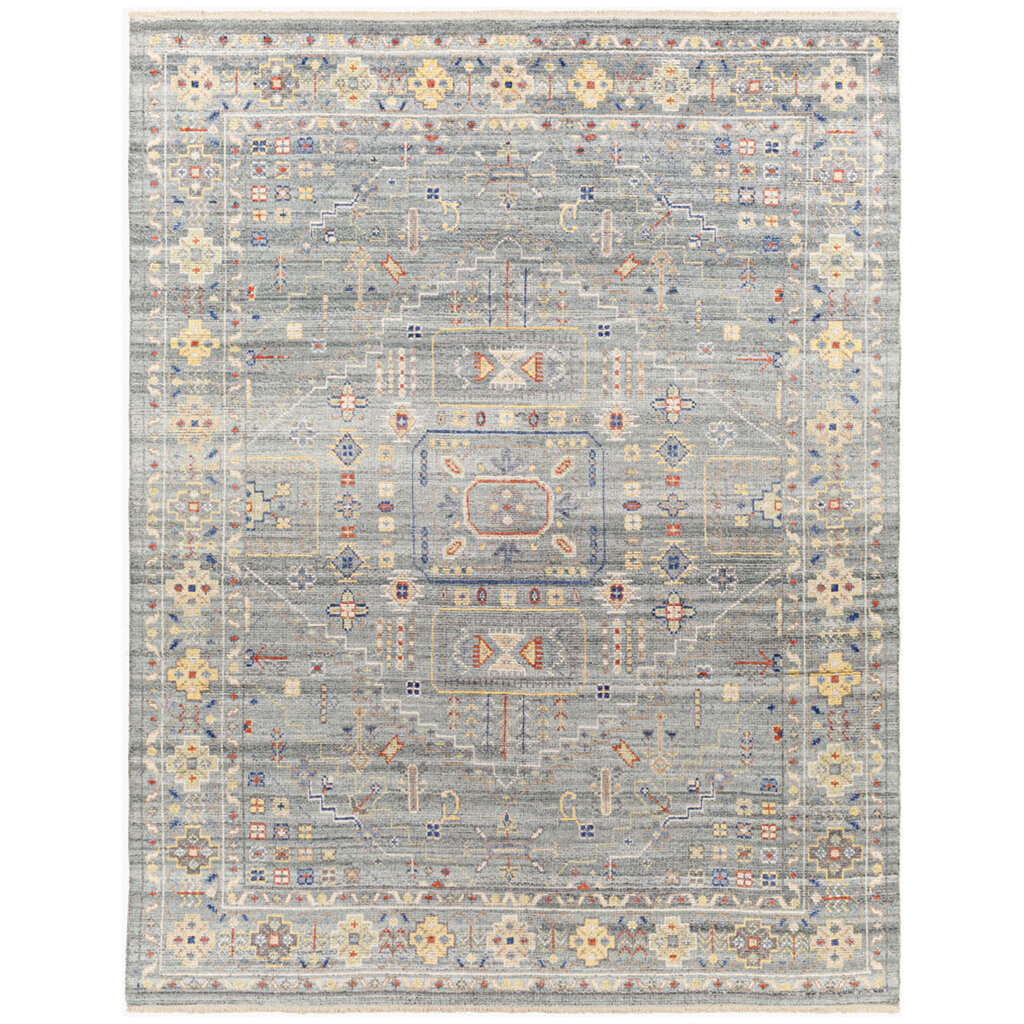 KUSHAL HANDMADE RUG SLATE IVORY