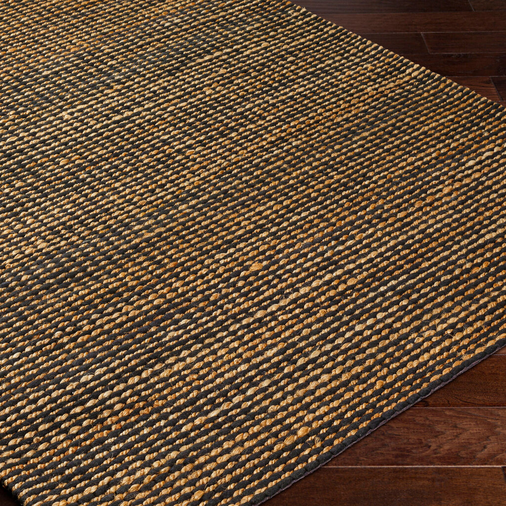 MADEIRA HANDWOVEN JUTE RUG TAN & BLACK