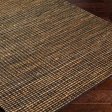 MADEIRA HANDWOVEN JUTE RUG TAN & BLACK