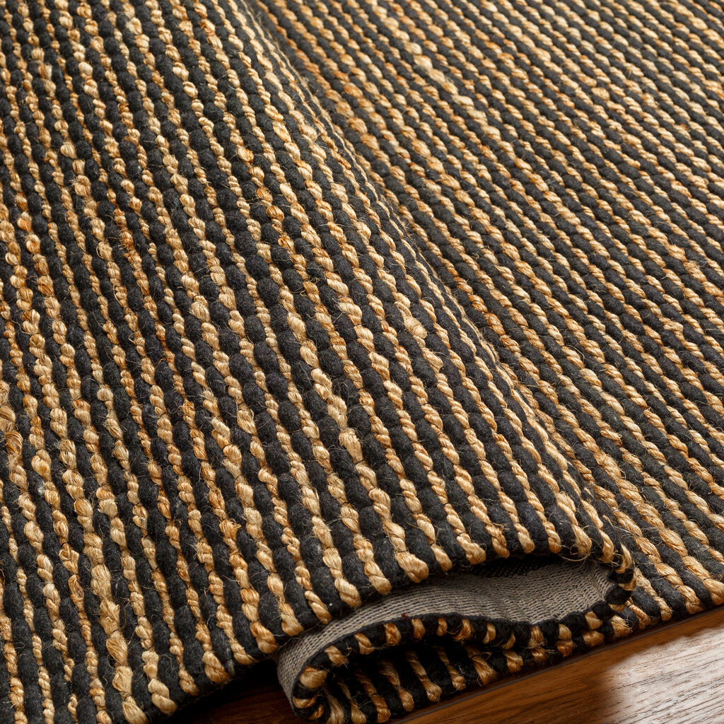 MADEIRA HANDWOVEN JUTE RUG TAN & BLACK