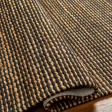 MADEIRA HANDWOVEN JUTE RUG TAN & BLACK