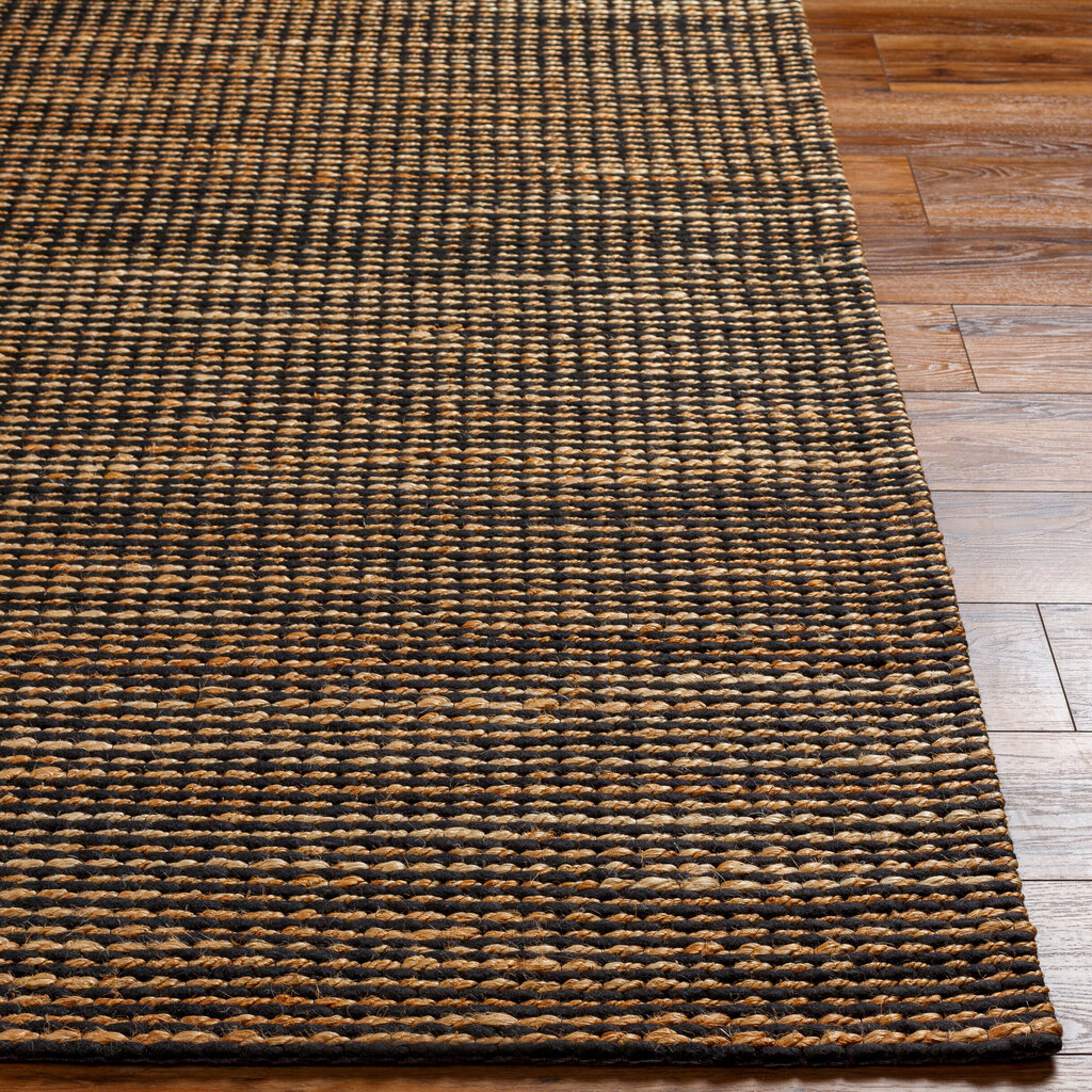 MADEIRA HANDWOVEN JUTE RUG TAN & BLACK