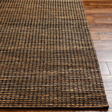 MADEIRA HANDWOVEN JUTE RUG TAN & BLACK