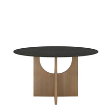 KOBE DINING TABLE OAK STONE TOP ROUND 54"