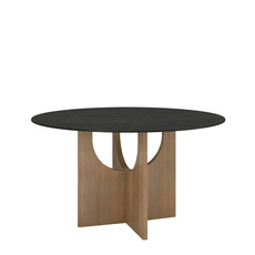 KOBE DINING TABLE OAK STONE TOP ROUND 54"