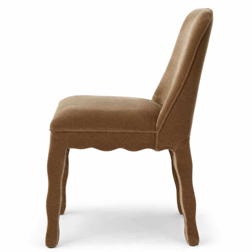 RAPALLO DINING CHAIR VELVET TOFFEE BROWN