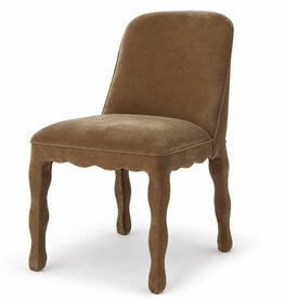RAPALLO DINING CHAIR VELVET TOFFEE BROWN