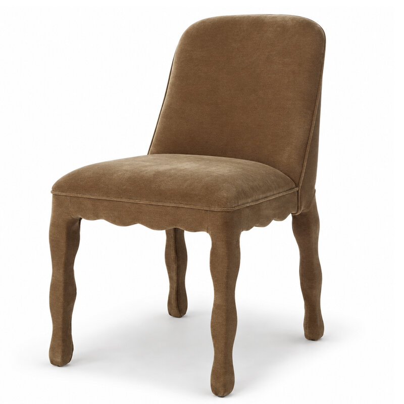 RAPALLO DINING CHAIR VELVET TOFFEE BROWN