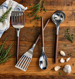 WALNUT + STEEL Walnut Wood Handle Utensil 4-Piece Set