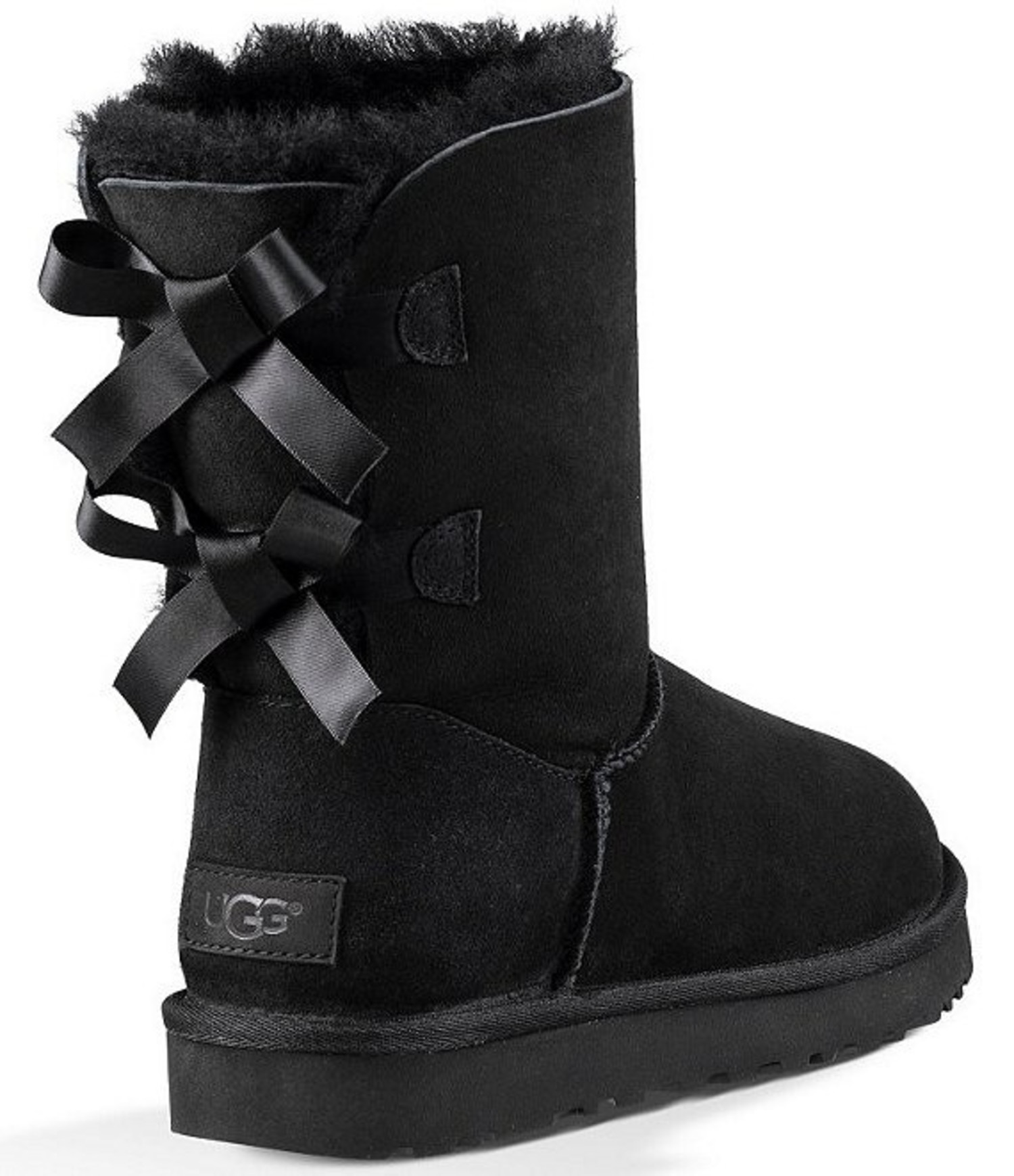 UGG Women's Bailey Bow II Black Boot Continental Shoes