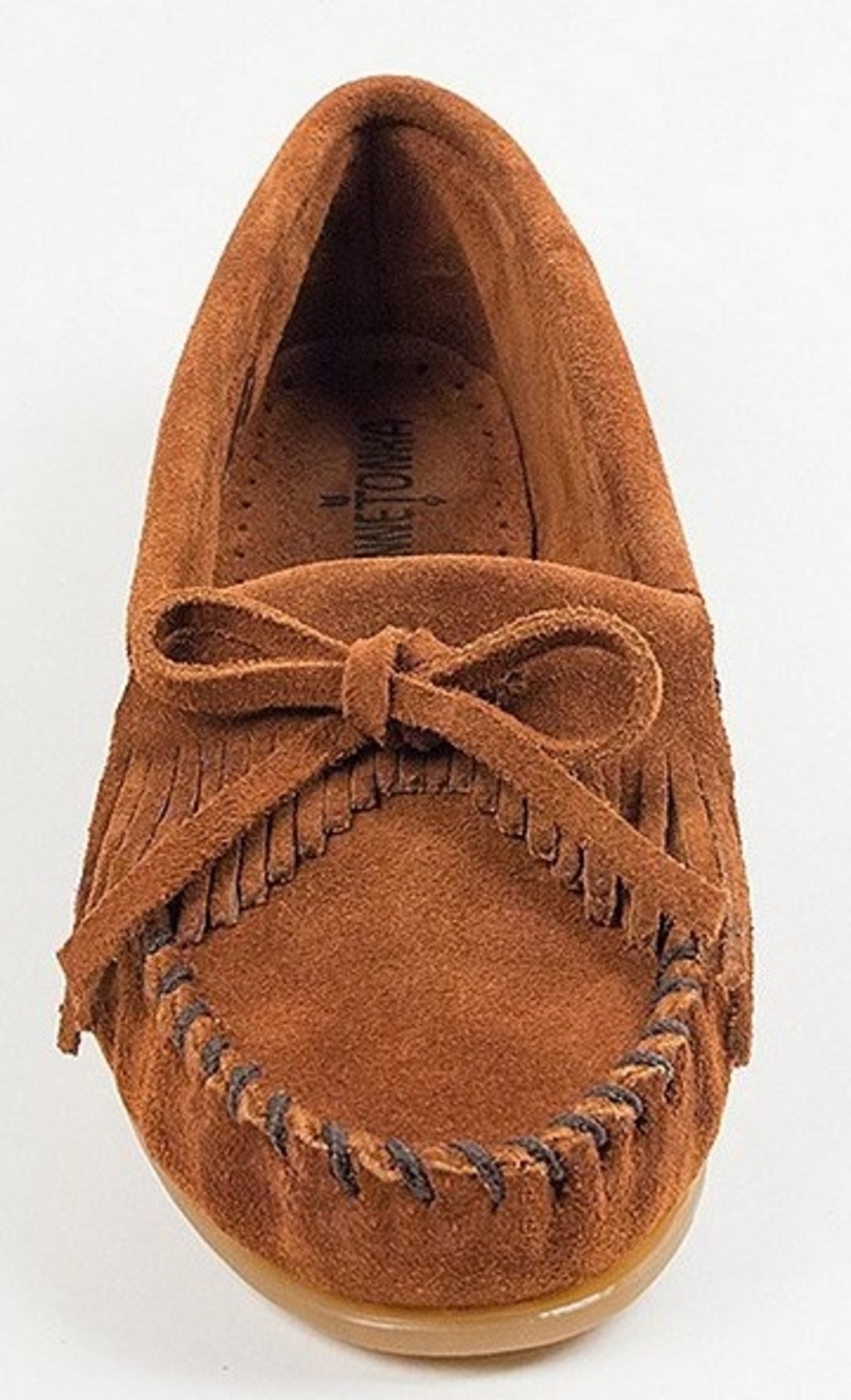 Minnetonka Kilty Suede Moccasins Brown - Continental Shoes