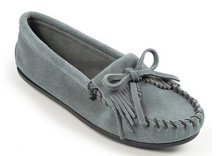 Minnetonka Minnetonka Women's Kilty Suede Moccasins Storm Blue