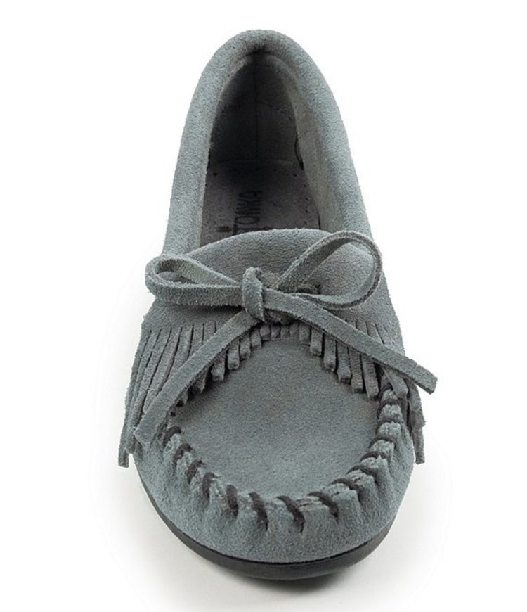 Minnetonka Minnetonka Women's Kilty Suede Moccasins Storm Blue