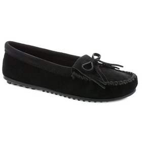 Minnetonka Minnetonka Women's Kilty Suede Moccasins Black