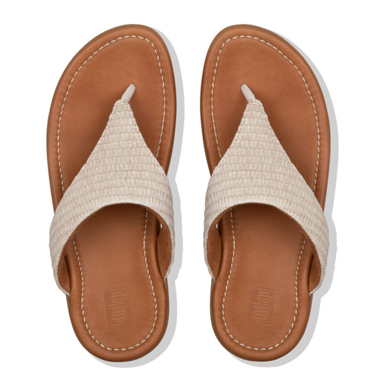 Fitflop Fitflop Women's Imogen Basket Weave Toe Thong  Stone