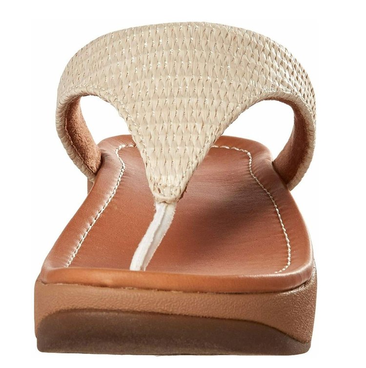 Fitflop Fitflop Women's Imogen Basket Weave Toe Thong  Stone